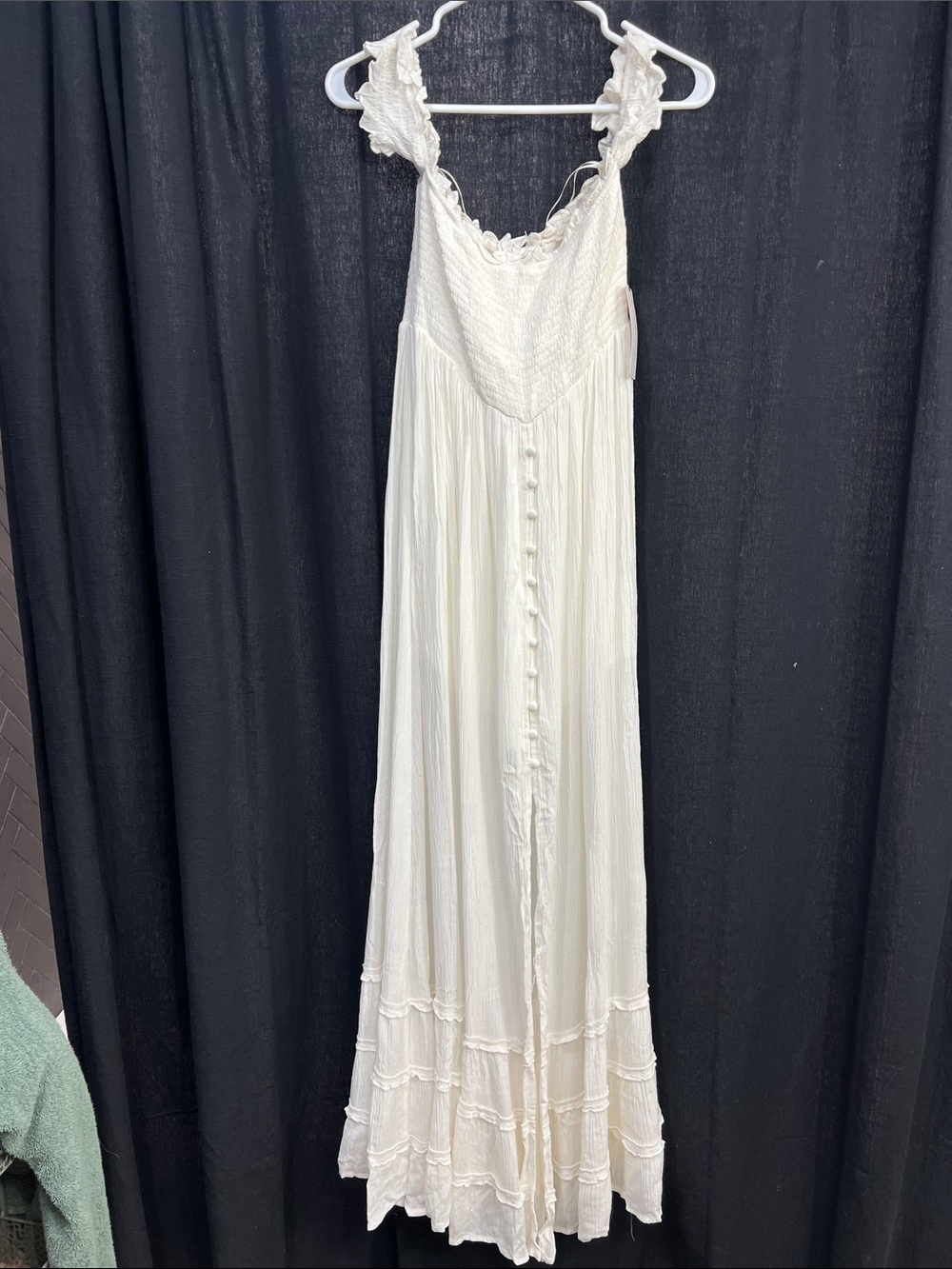 NWT Love Culture  Ruffled Maxi Dress with Button Front